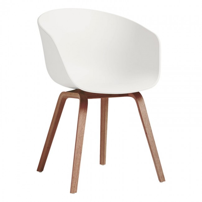 HAY 헤이 About A 의자 AAC22 Eco 래커 walnut - 화이트 HA943448