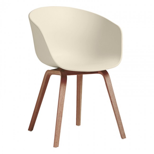 HAY 헤이 About A 의자 AAC22 Eco 래커 walnut - cream 화이트 HA943449