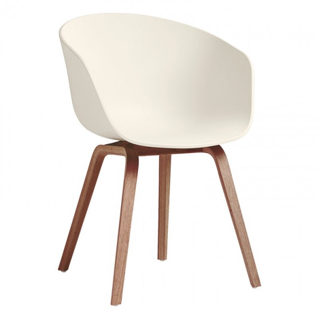 HAY 헤이 About A 의자 AAC22 래커 walnut - cream 화이트 HA943405