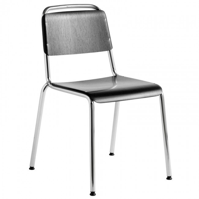 HAY 헤이 Halftime 의자 크롬 - 블랙 stained oak PU lacquer HA933553