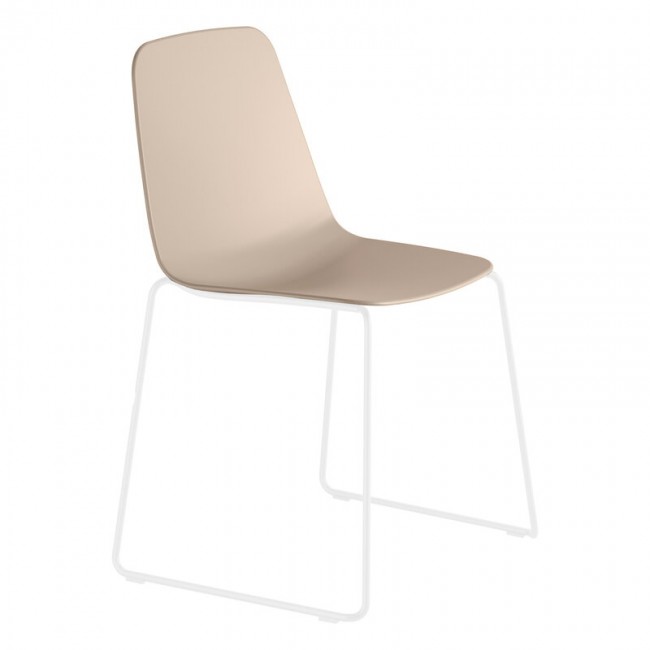 Viccarbe Maarten 의자 sled base 화이트 - 타우페 VC-MAAPLPT-TAUPE
