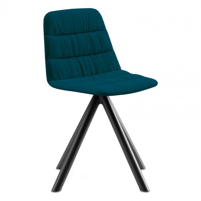 Viccarbe Maarten 의자 Ecoalf Edition swivel 블랙 - 페트롤 블루 VC-MANECO-158PETQ