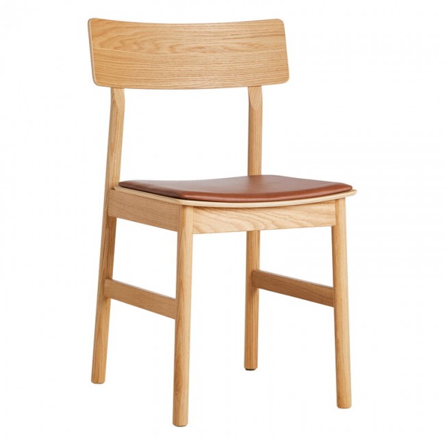 WOUD 우드 Pause 다이닝 의자 2.0 oiled oak - 코냑 leather WD100069