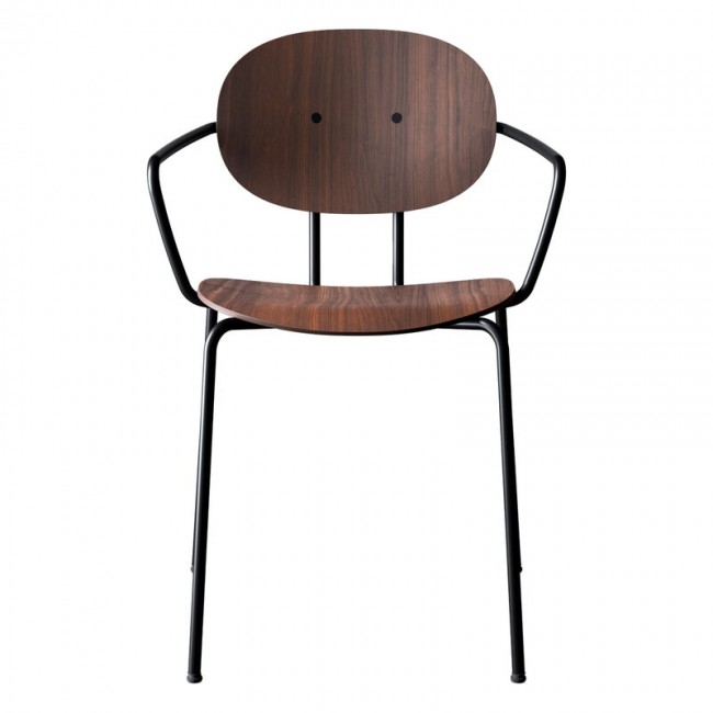 Sibast Piet Hein 의자 with armrest 블랙 - oiled walnut SBPIETHEIN-CHAIR-AR-BS-OW