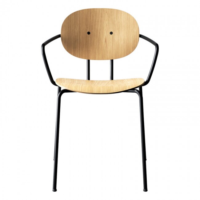 Sibast Piet Hein 의자 with armrest 블랙 - 화이트 래커 oak SBPIETHEIN-CHAIR-AR-BS-WLO