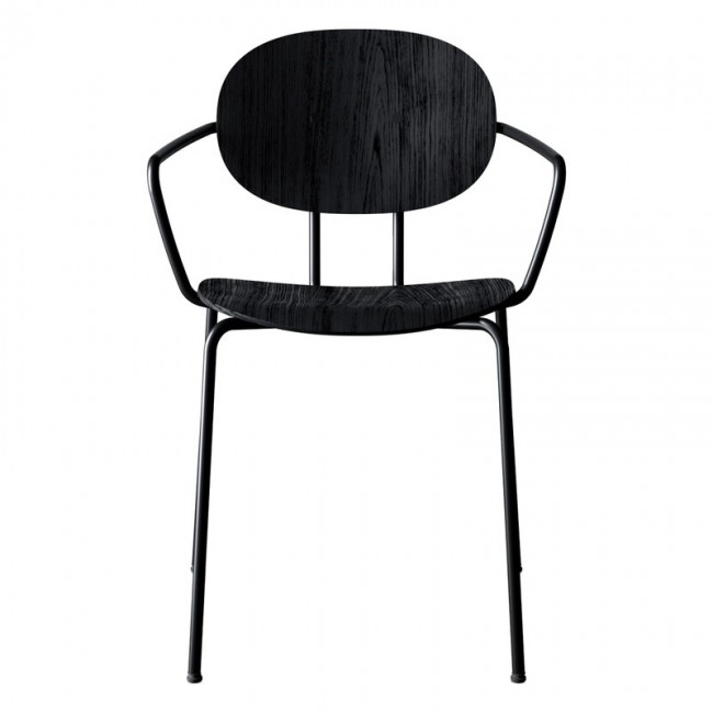 Sibast Piet Hein 의자 with armrest 블랙 - 래커 oak SBPIETHEIN-CHAIR-AR-BS-BO
