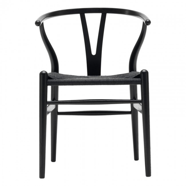CARL HANSEN & SU00F8N CH24 위시본 체어 의자 블랙 beech - 블랙 코드 Carl Hansen & Su00f8n CH24 Wishbone chair  black beech - black cord 02766