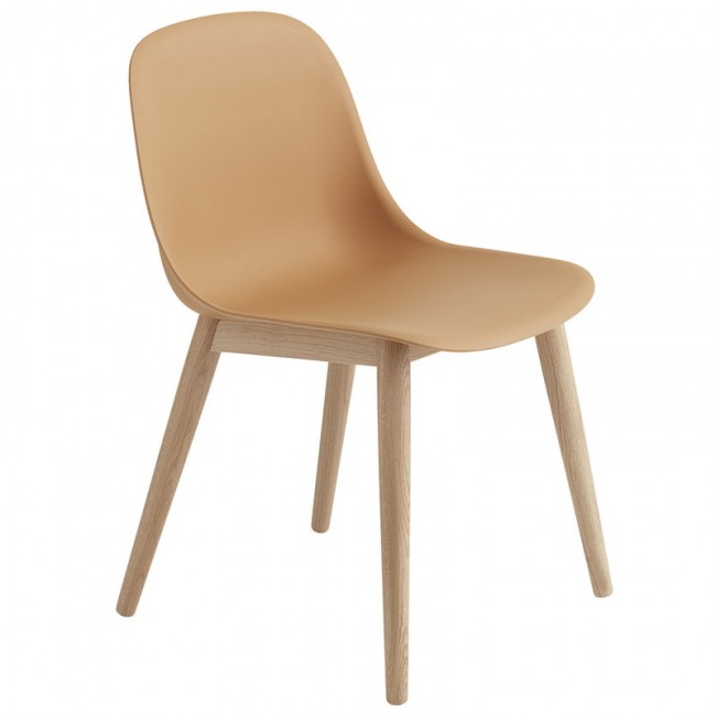 MUUTO 무토 Fiber 사이드 의자 wood base ochre-oak MU50576