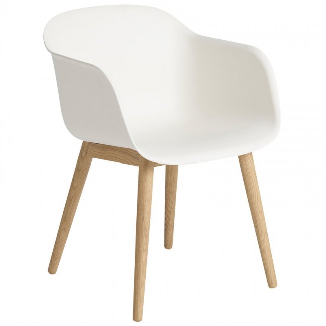 MUUTO 무토 Fiber 암체어 wood base 화이트 - oak MU50693