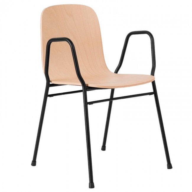 Hem Touchwood 암체어 네츄럴 beech - 블랙 steel HE20134