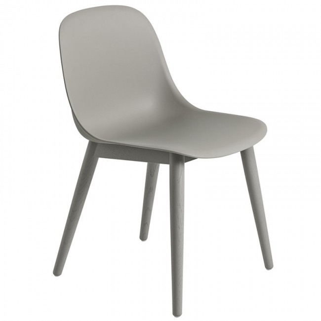 MUUTO 무토 Fiber 사이드 의자 wood base grey MU50573