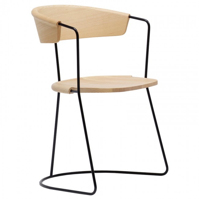 Mattiazzi MC9 Uncino 의자 C ash - 블랙 metal MTZ-7SEUNCICN-FR70000