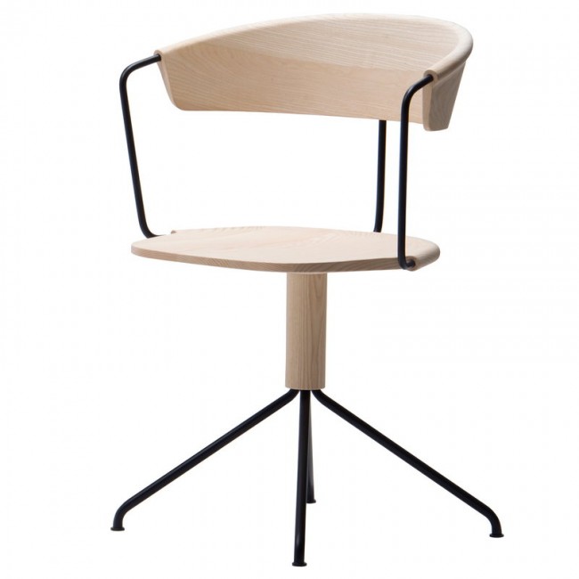 Mattiazzi MC9 Uncino 의자 A ash - 블랙 metal MTZ-7SEUNCIAN-FR70000