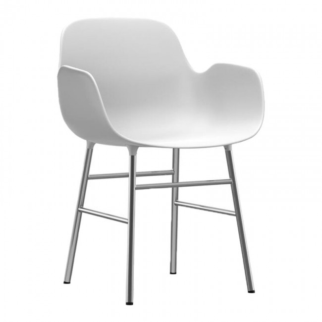 NORMANN COPENHAGEN 노만코펜하겐 Form 암체어 크롬 - 화이트 NC603150