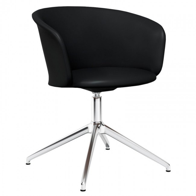 Hem Kendo swivel 의자 블랙 leather - polished aluminium HE20245