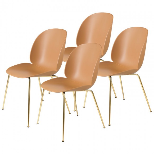 GUBI 구비 BE이티엘E 의자 브라스 - amber brown set of 4 GB10068717
