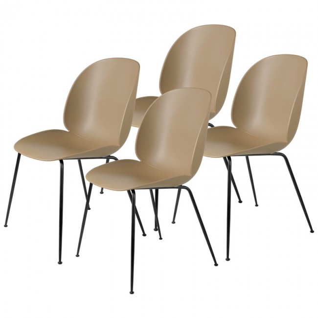 GUBI 구비 BE이티엘E 의자 매트 블랙 - pebble brown set of 4 GB10068711