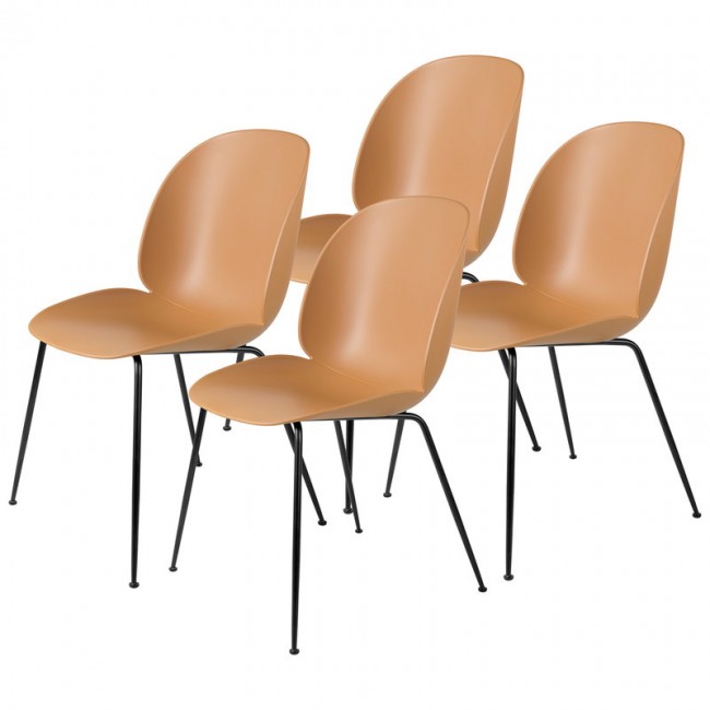 GUBI 구비 BE이티엘E 의자 매트 블랙 - amber brown set of 4 GB10068715