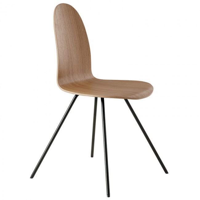 HOWE Tongue 의자 oak veneer - 블랙 HGVAMCB7OAP