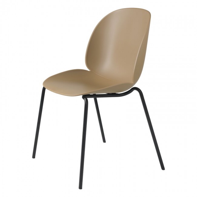 GUBI 구비 BE이티엘E 의자 stackable 매트 블랙 - pebble brown GB10064360-00