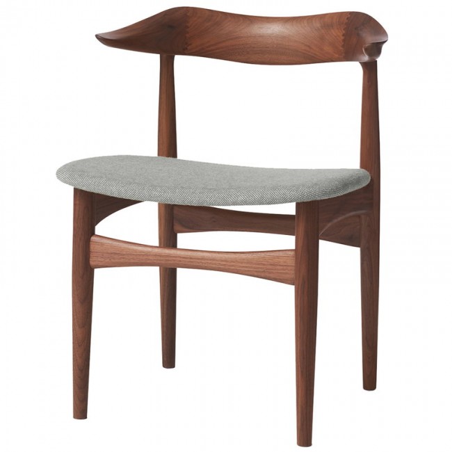 WARM NORDIC 웜 노르딕 Cow Horn 의자 oiled walnut - 라이트 그레이 WA2405054