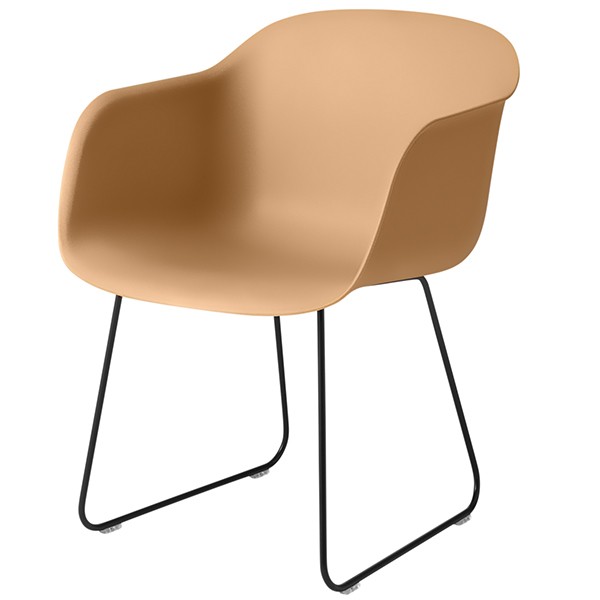 MUUTO 무토 Fiber 암체어 sled base ochre - 블랙 MU20073-1