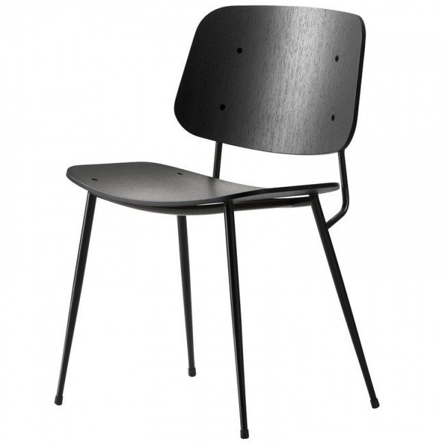 FREDERICIA 프레데리시아 Soeborg 의자 3060 블랙 steel base oak FRE3060-BL-BLO