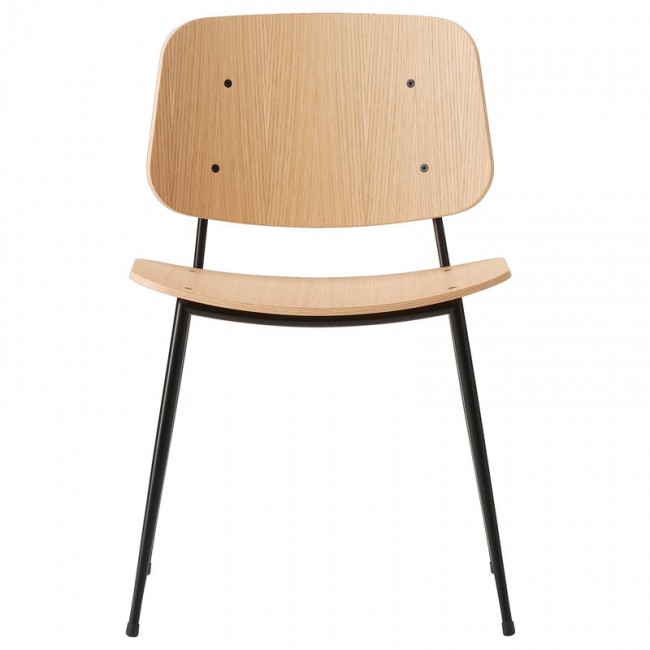 FREDERICIA 프레데리시아 Soeborg 의자 3060 블랙 steel base 래커 oak FRE3060-BL-LO