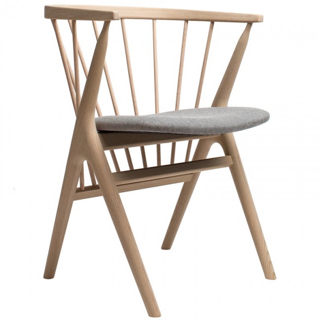 Sibast No 8 의자 soaped oak - grey fabric SBNO8DC-SO-REMIX123