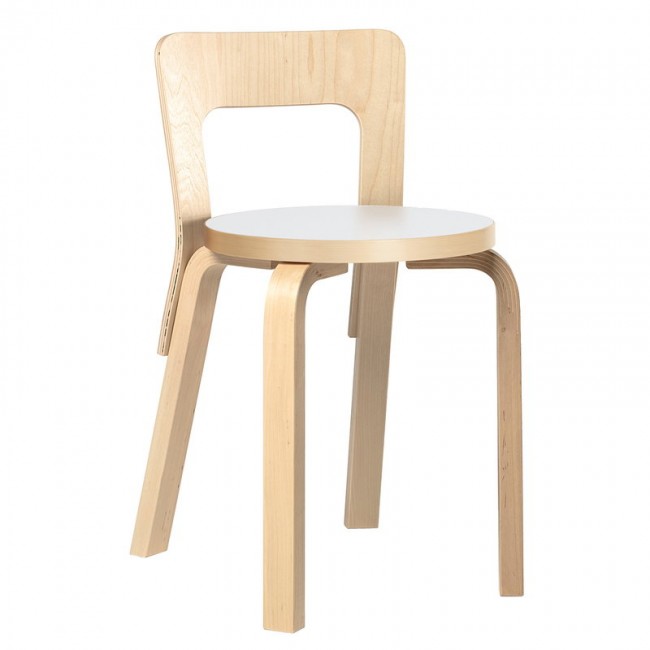 ARTEK 알토 체어 65 birch - 화이트 라미네이트 Artek Aalto chair 65  birch - white laminate 02164