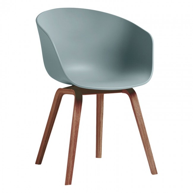 HAY 헤이 About A 의자 AAC22 래커 walnut - dusty 블루 HA943412