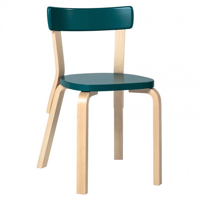 ARTEK 알토 체어 69 birch - 페트롤 Artek Aalto chair 69  birch - petrol 02040