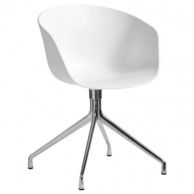 HAY 헤이 About a 의자 AAC20 polished aluminium - 화이트 HA3180