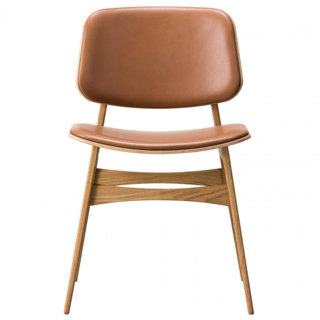 FREDERICIA 프레데리시아 Soeborg 의자 3052 wood base 래커 oak - 코냑 leather FRE3052-LO-COGNAC95