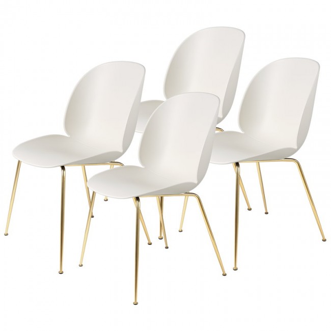 GUBI 구비 BE이티엘E 의자 브라스 - alabaster 화이트 set of 4 GB10068725