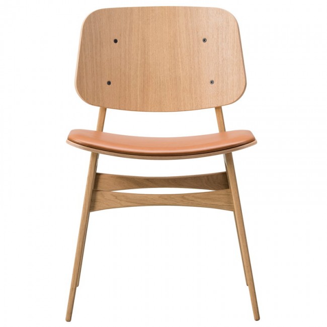 FREDERICIA 프레데리시아 Soeborg 의자 3051 wood base 래커 oak - 코냑 leather FRE3051-LO-COGNAC95