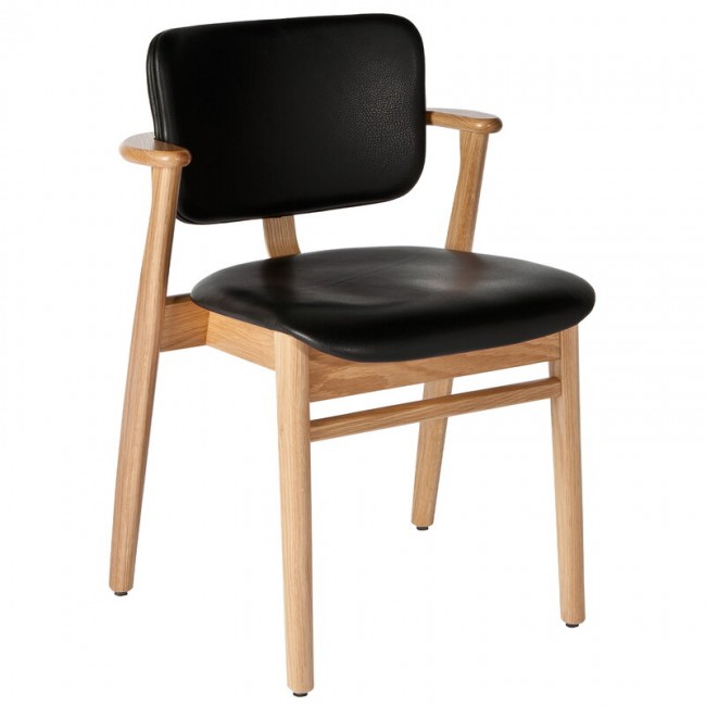 ARTEK 도무스 체어 래커 oak - 블랙 래더 Artek Domus chair  lacquered oak - black leather 01835