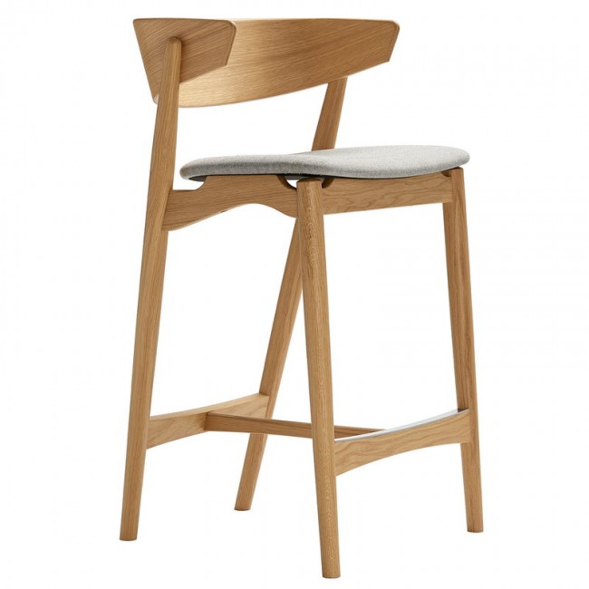 Sibast No 7 bar 스톨 65 cm 화이트 래커 oak - grey Remix 123 SBNO7BS-65-WLO-REMIX123