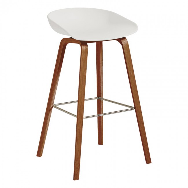 HAY 헤이 About A 스톨 AAS32 Eco 75 cm 래커 walnut - 화이트 HA943649
