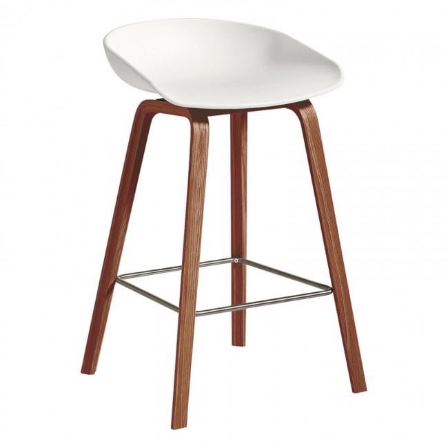 HAY 헤이 About A 스톨 AAS32 Eco 65 cm 래커 walnut - 화이트 HA943637