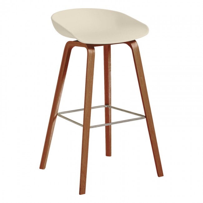 HAY 헤이 About A 스톨 AAS32 Eco 75 cm 래커 walnut - cream 화이트 HA943651