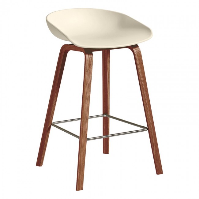 HAY 헤이 About A 스톨 AAS32 Eco 65 cm 래커 walnut - cream 화이트 HA943639