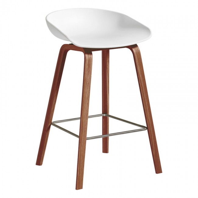 HAY 헤이 About A 스톨 AAS32 65 cm 래커 walnut - 화이트 HA943491