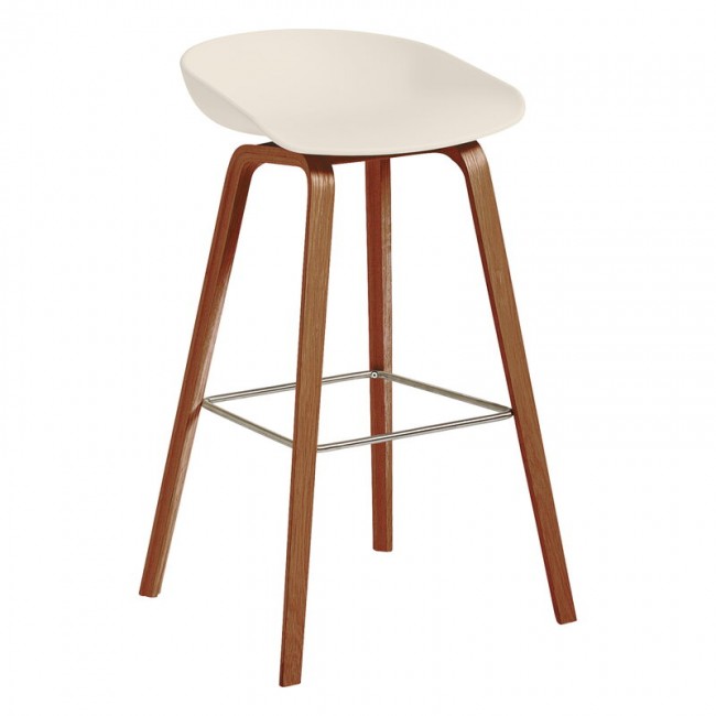 HAY 헤이 About A 스톨 AAS32 75 cm 래커 walnut - cream 화이트 HA943553