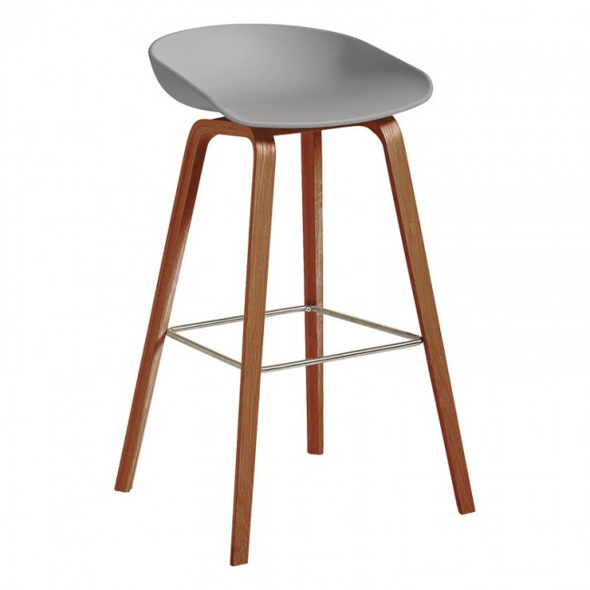 HAY 헤이 About A 스톨 AAS32 75 cm 래커 walnut - concrete grey HA943565