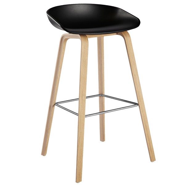 HAY 헤이 About A 스톨 AAS32 soaped oak - 블랙 HAAAS32-74CM-SOBS