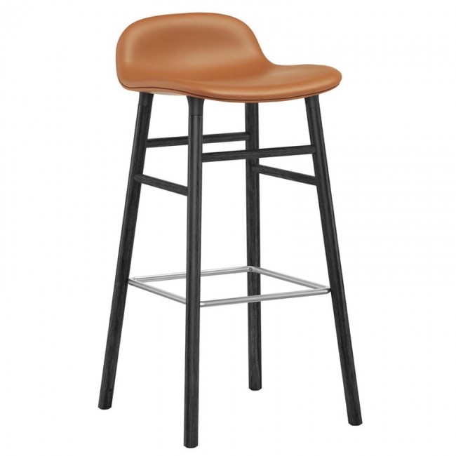 NORMANN COPENHAGEN 노만코펜하겐 Form bar 스톨 75 cm 블랙 oak - brandy leather Ultra NC1385362-41574