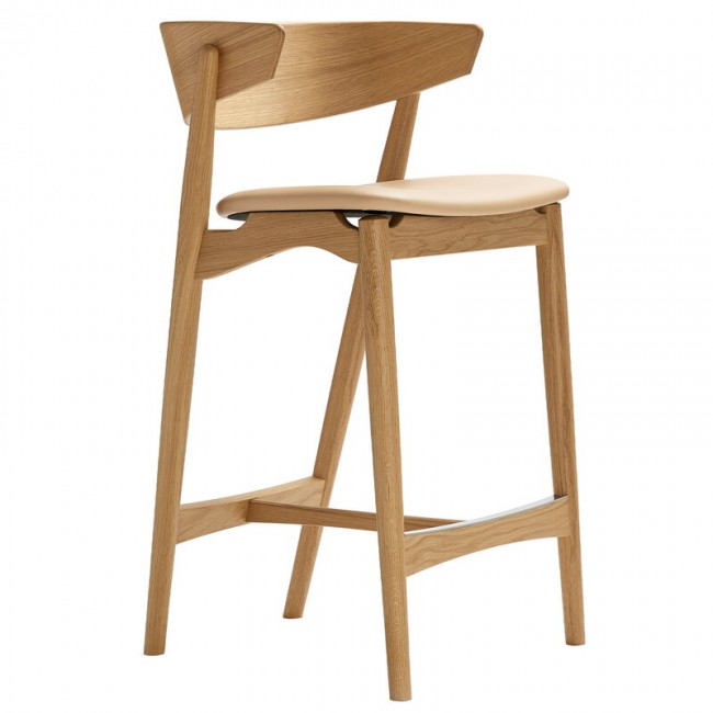 Sibast No 7 bar 스톨 65 cm 화이트 래커 oak - honey leather SBNO7BS-65-WLO-ULTRAHONEY41572