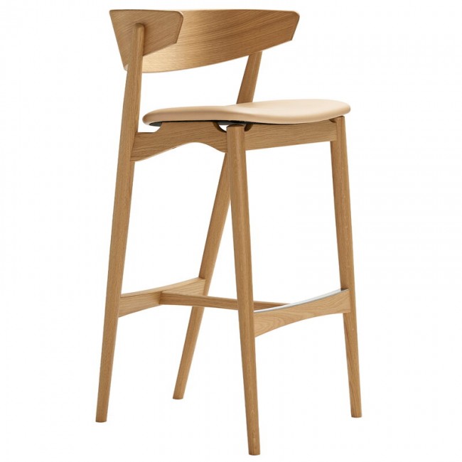 Sibast No 7 bar 스톨 75 cm 화이트 래커 oak - honey leather SBNO7BS-75-WLO-ULTRAHONEY41572