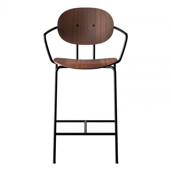 Sibast Piet Hein counter 스톨 with armrest 65 cm 블랙 - oiled walnut SBPIETHEIN-CS-AR-BS-OW